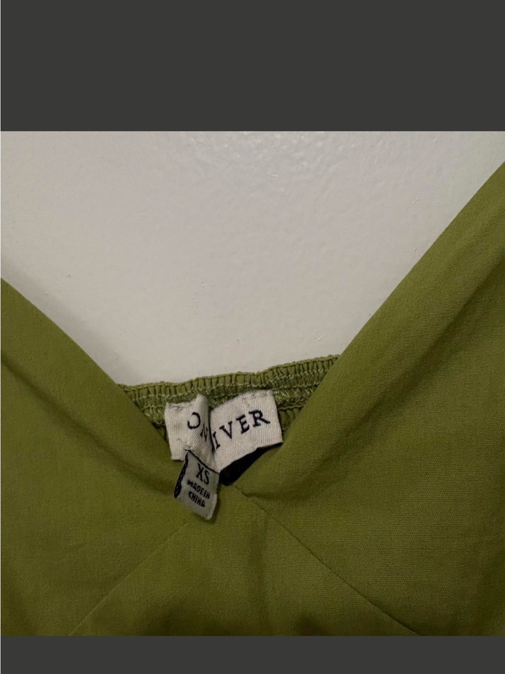 Moon River Olive Green V-Neck Midi Dress - Picture 3 of 4